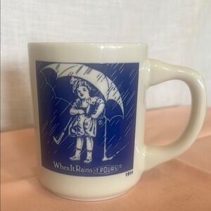 Vintage Morton Salt Mug with Blue Graphic